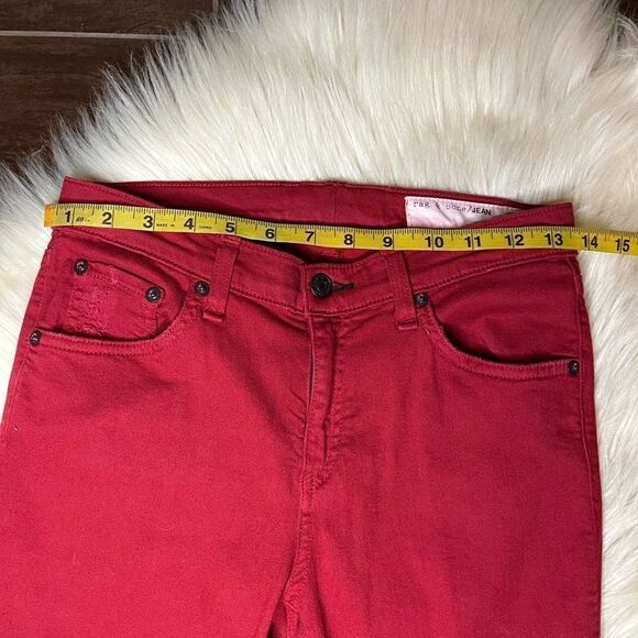 Rag & Bone red distressed skinny jeans sz 28 - Picture 8 of 10